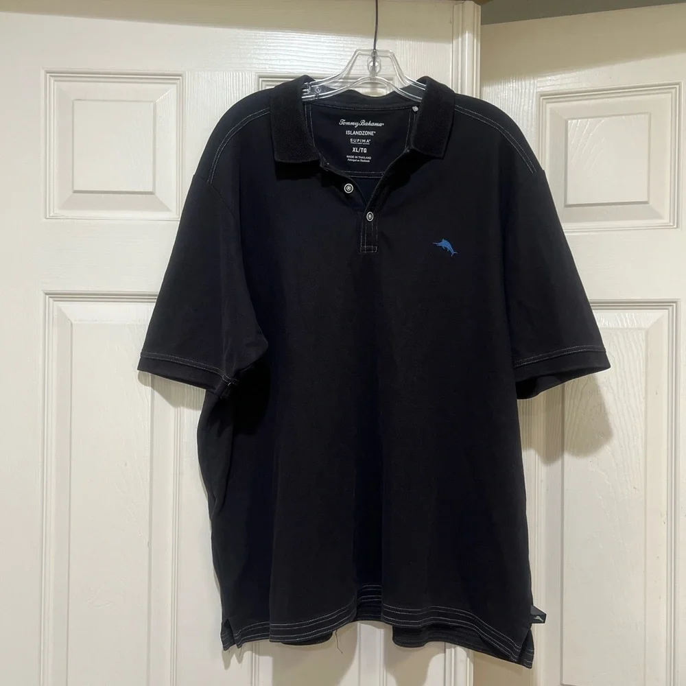 Tommy‎ Bahama Men’s Size XL black Supima Cotton Polo Golf Office Casual summer